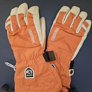 Hestra Orange and Cream Gloves